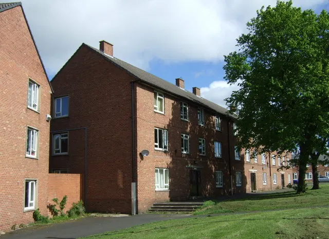 Brick flats and houses on Roosevelt Road, Gilesgate